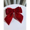 Horquilla con Lazo Rojo Vino Estilo Coreano Adorno para la Cabeza para Mujer Parte Posterior de la Cabeza Lateral Accesorios para el Cabello Rojo Vino de Alta Gama para Otoño e Invierno