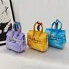Bolsita de piel charol con patrón de cocodrilo, mini bolso casual platino pequeño, bolsa para auriculares, bolsa con colgante de coche lindo, varios colgantes de bolso