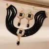 Collar con Colgante de Gota de Agua de Cristal con Perlas Multicapa Pendientes Estilo Palacio Retro Europeo y Americano 2025 Lujo Accesible Set de Gama Alta