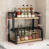 Almacenamiento de Cocina Estante para Especias Estante de Almacenamiento Caja para Condimentos y Sazonadores Estante para Frascos y Botellas de Pie Multicapa Sin Taladro de Dos Pisos Shihai