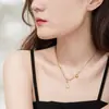Cadena de Suéter Nueva 2024 Corazón Cadena Oso Lindo Collar Acero de Titanio No se Desvanece Diseño de Nicho Cadena para Clavícula para Mujeres