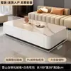 Mesa de Centro para Sala de Estar sin Instalación, Uso Doméstico, Mesa de Té de Pie para Apartamentos Pequeños, Mesa de Centro de Lujo Ligero Moderno y Combinación de Mueble para TV