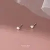 Pendientes de Plata Pura S999 con Circonita Iridiscente para Mujer, Deslumbrantes y Super Brillantes, Versátiles y Compactos, Accesorios de Oreja de Plata Pura Ins Mini para el Cuidado de las Orejas