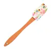 Raspador Pequeno Longo de Silicone para Uso Doméstico Faca para Misturar Creme Cabo de Madeira Raspador de Manteiga Espátula para Bolo Ferramenta de Confeitaria Personalização