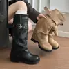 Botas de Pierna Desmontable para Mujer Modelo Nuevo 2026, que Aumentan la Altura, Botas de Pierna Recta Convertibles, Botas de Tacón Grueso hasta la Pantorrilla de Uso Bidireccional