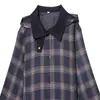 Comércio Exterior Atacado Outono e Inverno Roupas Femininas Conjunto de Jaqueta de Algodão com Capuz Xadrez e Calça Cargo Xadrez de Cintura Alta Estilo Lanterna