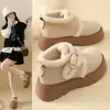 Zapatos Birkenstock de suela gruesa para mujer, tendencia de moda coreana 2026, novedad de invierno, forrados de felpa, de caña alta, para personas bajas, zapatos de algodón que aumentan la altura
