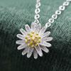 TikTok Quick Hand Elegant Daisy Sunflower Colar Elegante Moda Pequeno Girassol Fresco Crisântemo Pingente Banhado A Prata