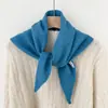 Bufanda Pequeña de Color Puro Nueva Bufanda Triangular Tejida Mezclada con Lana Australiana Turbante para Mujer Chal Cálido de Abrigo Otoño e Invierno