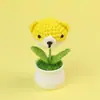 Flores artificiais e cabeças de animais feitas à mão em crochê para vasos, best-sellers transfronteiriços, decorações fofas para mesa, fornecimento de fábrica