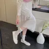 Calcetines de Malla Transpirables de Verano para Mujer Zhuji Hasta la Rodilla con Lazo Calcetines Holgados JK Venta al por Mayor