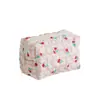 Nova Bolsa de Maquiagem Acolchoada Floral Feminina Necessaire de Viagem Portátil Bolsa de Armazenamento para Cosméticos Batom Carteira
