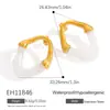 Brincos de Aço Inoxidável Pequenos Fragrância Camada Dupla Formato C Joia Única Luxo Acessível High-End Ouro 18K Brincos Elegantes para Mulheres
