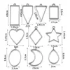 Accesorios para Joyería DIY Marco Calado Aleación de Zinc Corazón Gota de Agua Base Geométrica Colgante de Oreja Colgante de Collar