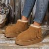 Botas de Nieve para Mujer con Cuero y Piel Integrados, Nuevo Modelo 2025, Suela Gruesa, que Aumentan la Altura, Estilo Casual Corto, Engrosadas y Forradas de Felpa, Mismo Estilo que Zhou Dongyu
