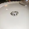 Anillo Abierto de Saturno con Circonita Estilo Coreano Lujo Ligero Moda para el Trabajo Temperamento Anillo para el Dedo Índice Joyería Personalizada de Moda Venta al por Mayor