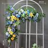 Rota de Simulação de Casamento Flor Azul e Amarela Decoração de Casamento Flor de Mesa Flor de Paisagem de Hotel Decoração de Banquete de Casamento