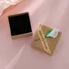 Caixa de Embalagem Pequena para Presente com Flor, Atacado Fabricante de Caixas para Joias, Caixa de Joias Estilo Coreano, Caixa Criativa Retrô de Papel Kraft para Anel