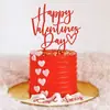 Cartão de Bolo Acrílico Feliz Dia dos Namorados Transfronteiriço LOVE Plug-in para Bolo Decoração de Bolo Acrílica para o Dia dos Namorados
