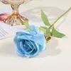 Flores Artificiais de Rosa de Cabeça Única Simuladas, Buquês de Rosas de Tecido Multicor, Decoração de Casa, Arranjos de Casamento, Flores Artificiais Atacado