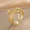 Anillo Exquisito Super Brillante de Circonita para Niñas, Lujo Accesible y Anillo de Apertura Ajustable de Gama Alta, Baño de Oro Real Simple