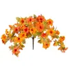 Popular Arranjo de Flores Artificiais de Glória da Manhã com 12 Galhos Cesta de Flores de Pétalas para Exterior Decoração de Planta de Jardim Paisagismo Cesta de Flores Artificiais