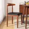 Respaldo de Silla de Gran Maestro Silla Silla de Comedor para el Hogar Mesa de Comedor Minimalista Moderna Taburete Silla de Cuerno de Toro Imitación de Hierro Forjado Silla de Mesa de Té de Madera Maciza