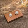 Pendientes de Diseño Exclusivo para Mujer, Pendientes de Moda Coreana, Clips para Orejas de Lujo Ligero, Pendientes de Perlas, Elementos Geométricos