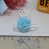 Rosas de Colores, Flores de Resina, Accesorios de Pegamento de Crema de Resina, Accesorios para Cuerda de Pelo de Niños, Goma Elástica DIY