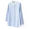 Camisa de comprimento médio 100kg, novo estilo outono, tamanho plus size para mulheres plus size, fresca e estilosa, color blocking, gola alta, camisa de manga comprida 0804