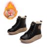 Botas de Nieve de Piel Genuina con Pelo de Conejo 2025 Invierno Nuevo Retro Zapatos de Algodón de Suela Gruesa Botas para Mujer con Forro Polar de Suela Gruesa Botas Versátiles para Mujer
