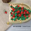 Fruta simulada Mini Folha Verde Miniatura Morango Pequeno com Folha Modelo de Morango Cola Creme Lama de Cristal Acessórios Artesanais