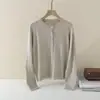 Ordos 1980 Mesmo Estilo Gola Redonda Tricô de Ponto Trançado Cardigã de Caxemira 2026 Nova Chegada Primavera Tricô Clássico de Cor Sólida