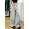 Nuevos pantalones de oxígeno simples de cintura alta para mujer de principios de otoño, pantalones casuales relajados estilo LULU con una sensación ligera, diseño de pierna ancha moderno y relajado
