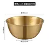 Tazón de Acero Inoxidable Espesado para Ensalada, Tazón para Ramen, Recipiente de Cocina, Tazón de Ensalada Estilo Coreano con Escala, Recipiente para Batir Huevos y Mezclar Masa, Recipiente Multipropósito
