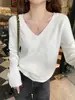 Suéter Feminino de Tricô Solto Outono/Inverno Novo Estilo Camada Base Roupa Íntima Início do Outono Top Preto