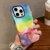 Suministro transfronterizo exclusivo de funda rígida de película de doble capa con textura de arte fluido colorido iPhone17 funda de teléfono personalizada