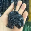Colgante de Cabeza de Lobo Dragón y Fénix Bagua Ruyi Elefante Guanyin Buda de Imitación de Cristal Obsidiana Proveedor Directo del Fabricante Colgante