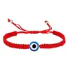 Joias Mais Vendidas Transfronteiriças Pulseira Olho do Diabo Olho Azul Olho do Diabo Tecido à Mão Pulseira com Nó Ajustável Pronta para Venda