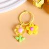 Ins Llavero Colgante de Flor Colorida Hecho a Mano DIY Creativo Pegamento Suave Accesorios de Flores Pequeñas Llavero Adornos Colgantes para Bolsa