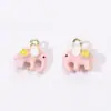 Acessórios de Joias com Pingente de Elefante Cavalo Pato com Gotejamento de Óleo 3D Acessórios de Pingente DIY Corrente para Celular Chaveiro Pingente de Pulseira