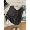 Chaleco de Punto con Botones Arcoíris de una Pieza para Mujer, Ideal para Primavera, Otoño e Invierno, Top sin Mangas, Chaleco Versátil