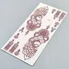 Pegatinas de Tatuaje de Henna Roja Impermeables de Larga Duración Estilo Indio Florales para el Dorso de la Mano Pegatinas de Tatuaje Temporales de Boda para Novias Venta al por Mayor