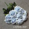 Ramo Alto Artificial de Rosas Rizadas de 10 Cabezas Ramo Francés Decoración del Hogar Camino de Boda Flor Artificial Flor de Rosa Falsa