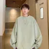 Sudadera Q00 com Padrão de Rede em Camurça Veludo Gola Redonda 350g Alta Qualidade P20 Damasco Preto Cáqui Marrom Roxo Rosa Cinza Verde