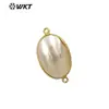 JP339 popular personalidad Noble color oro real 18K chapado doble gancho conector Mabei colgante se puede hacer pulsera