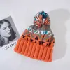 Diadema Cálida con Protección para Orejas para Mujer Otoño e Invierno Sombrero de Lana Estilo Coreano Versátil Sombrero para el Frío Tejer Fair Isle con Pompón Más Terciopelo