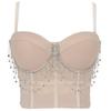 Regata de Verão Luqiu Guo para Usar por Cima, Top Tubo de Performance com Franjas e Alças de Corrente, Cor Sólida, Corte Justo Db1070, Sexy e na Moda