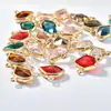 Pingente de cristal de vidro de formato irregular transparente para pendurar em par brincos pulseira colar material para joias acessórios