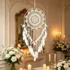 Apanhador de Sonhos Criativo de Crochê Europeu e Americano Pena Sino de Vento Pendurado Entrada de Casa Decoração de Interior Casamento Fundo Pingente Grande